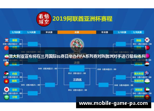 澳大利亚宣布将在三月国际比赛日举办FIFA系列赛对阵跨洲对手进行最后练兵